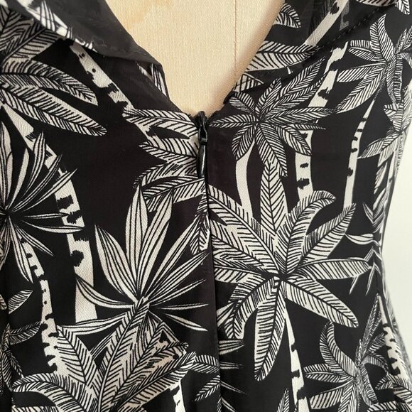 Black & White Palm Print High-Low Dress - Picture 5 of 14